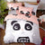 Lille Cool Panda Grey Og Pink Dynebetræk