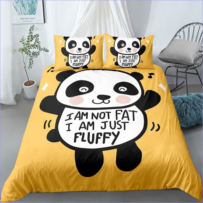 Gult Dynebetræk Big Panda