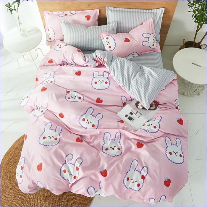 Pink Kawaii Kanin Dynebetræk