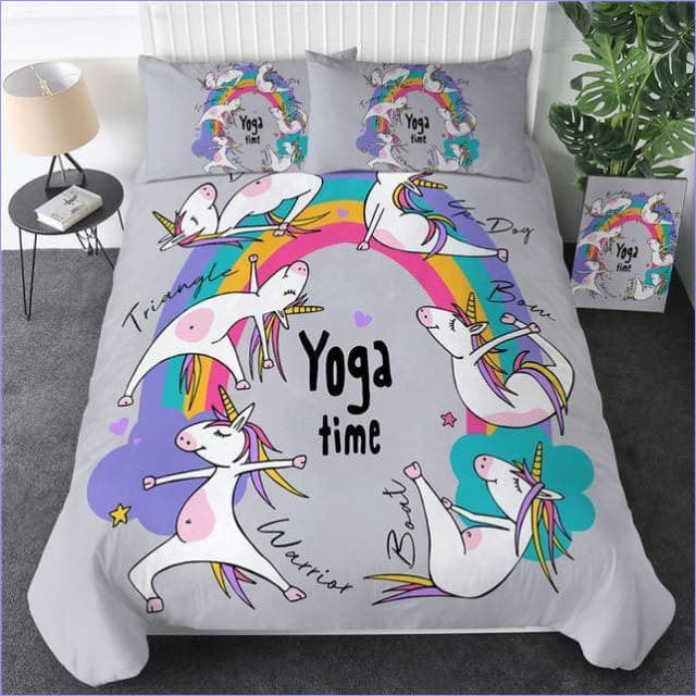 Unicorn Dynebetræk Voksen Yoga Tid