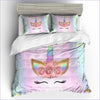 Unicorn Dynebetræk Pige Horn Rainbow