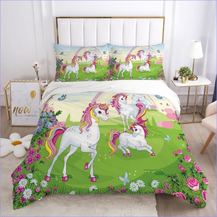 Rainbow Garden Unicorn Dynebetræk