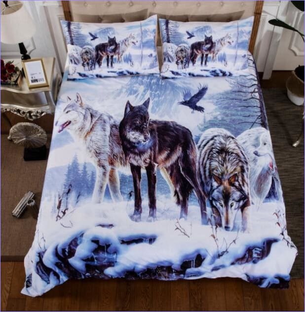 Dynebetræk Ulve I Sneen