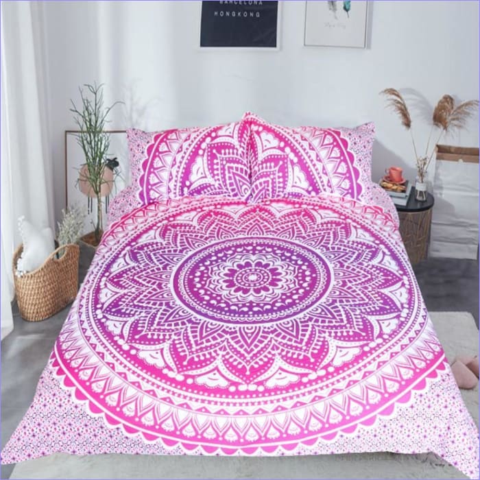 Mandala Dynebetræk Lys Pink