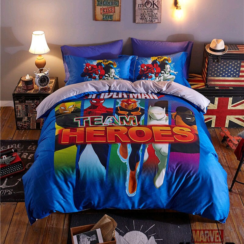 Marvel Team Avengers Heroes Dynebetræk 100 % Bomuld