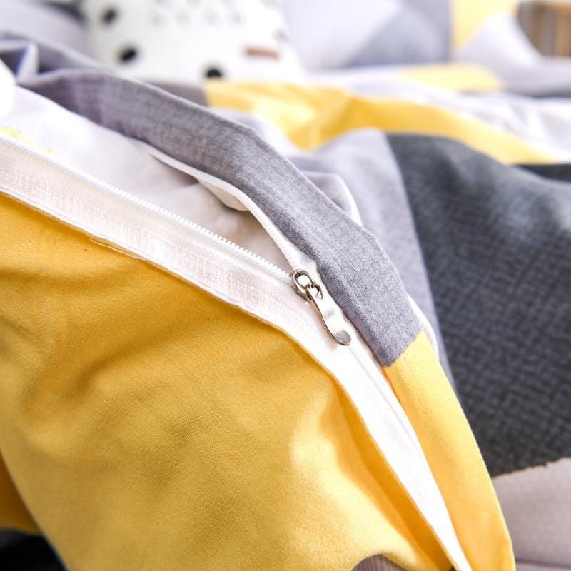 Skandinavisk Gul Og Grå Dynebetræk