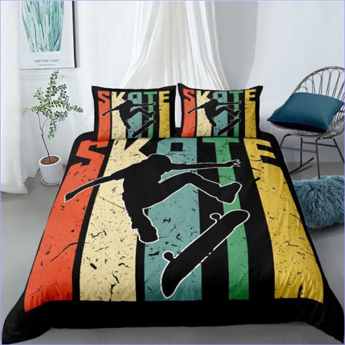 Flerfarvet Skateboard Dynebetræk