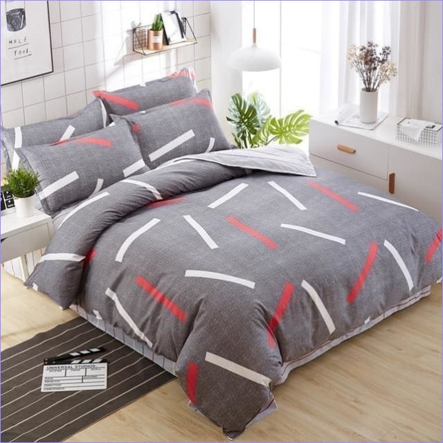 Dynebetræk Røde Og Hvide Streger