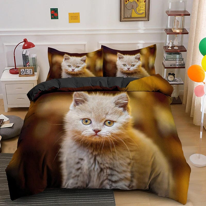 Orange Katte Sengesæt