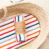 Hvid Baby Plaid Med Flerfarvede Striber