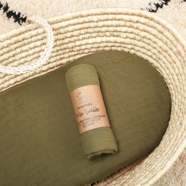 Kaki Grøn Baby Plaid