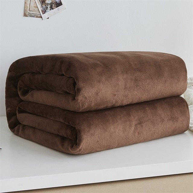 Brun Plaid Brun Fleece Tæppe
